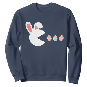 Funny Easter Sweatshirt Bunny Gamer Egg Hunter TS14 Navy Print Your Wear