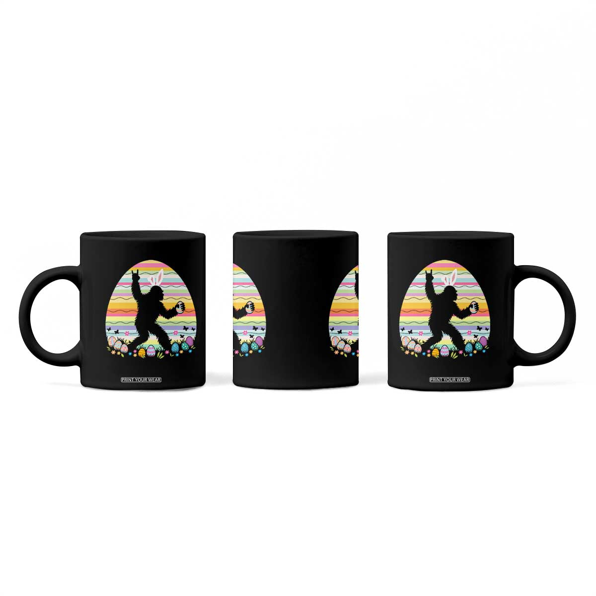 Funny Bigfot Easter Coffee Mug Sasquatch Rock On Rabbit TS14 Print Your Wear