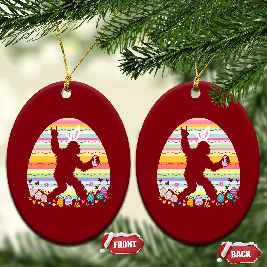 Funny Bigfot Easter Ceramic Ornament Sasquatch Rock On Rabbit TS14 Print Your Wear