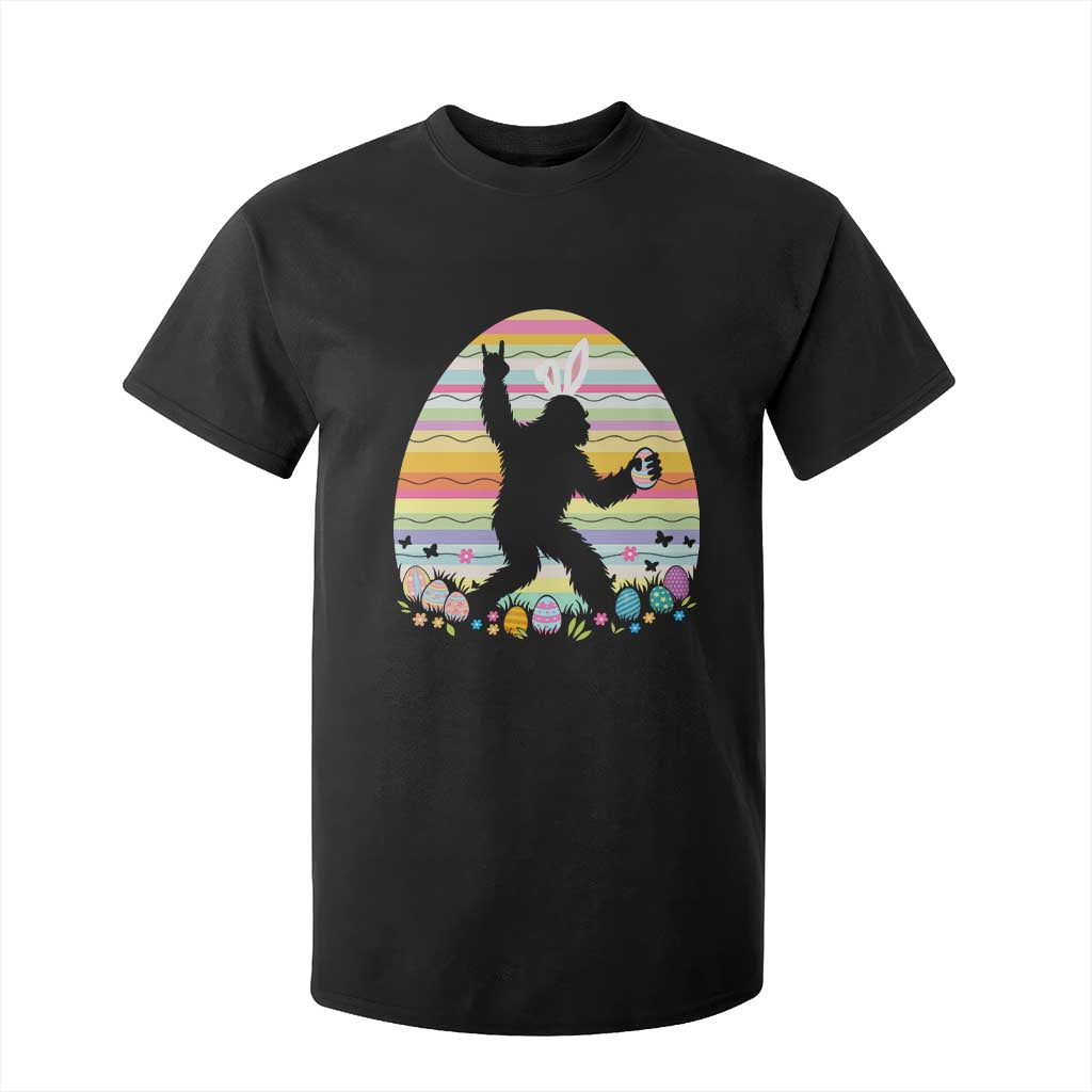 Funny Bigfot Easter T Shirt For Kid Sasquatch Rock On Rabbit TS14 Black Print Your Wear
