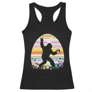 Funny Bigfot Easter Racerback Tank Top Sasquatch Rock On Rabbit TS14 Black Print Your Wear