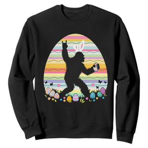 Funny Bigfot Easter Sweatshirt Sasquatch Rock On Rabbit TS14 Black Print Your Wear