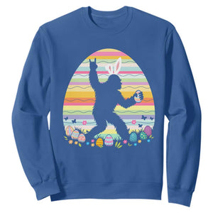 Funny Bigfot Easter Sweatshirt Sasquatch Rock On Rabbit TS14 Royal Blue Print Your Wear
