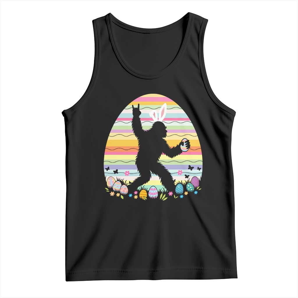 Funny Bigfot Easter Tank Top Sasquatch Rock On Rabbit TS14 Black Print Your Wear