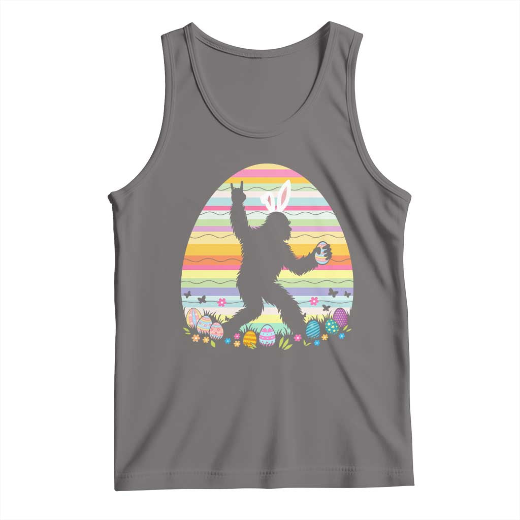 Funny Bigfot Easter Tank Top Sasquatch Rock On Rabbit TS14 Deep Heather Print Your Wear