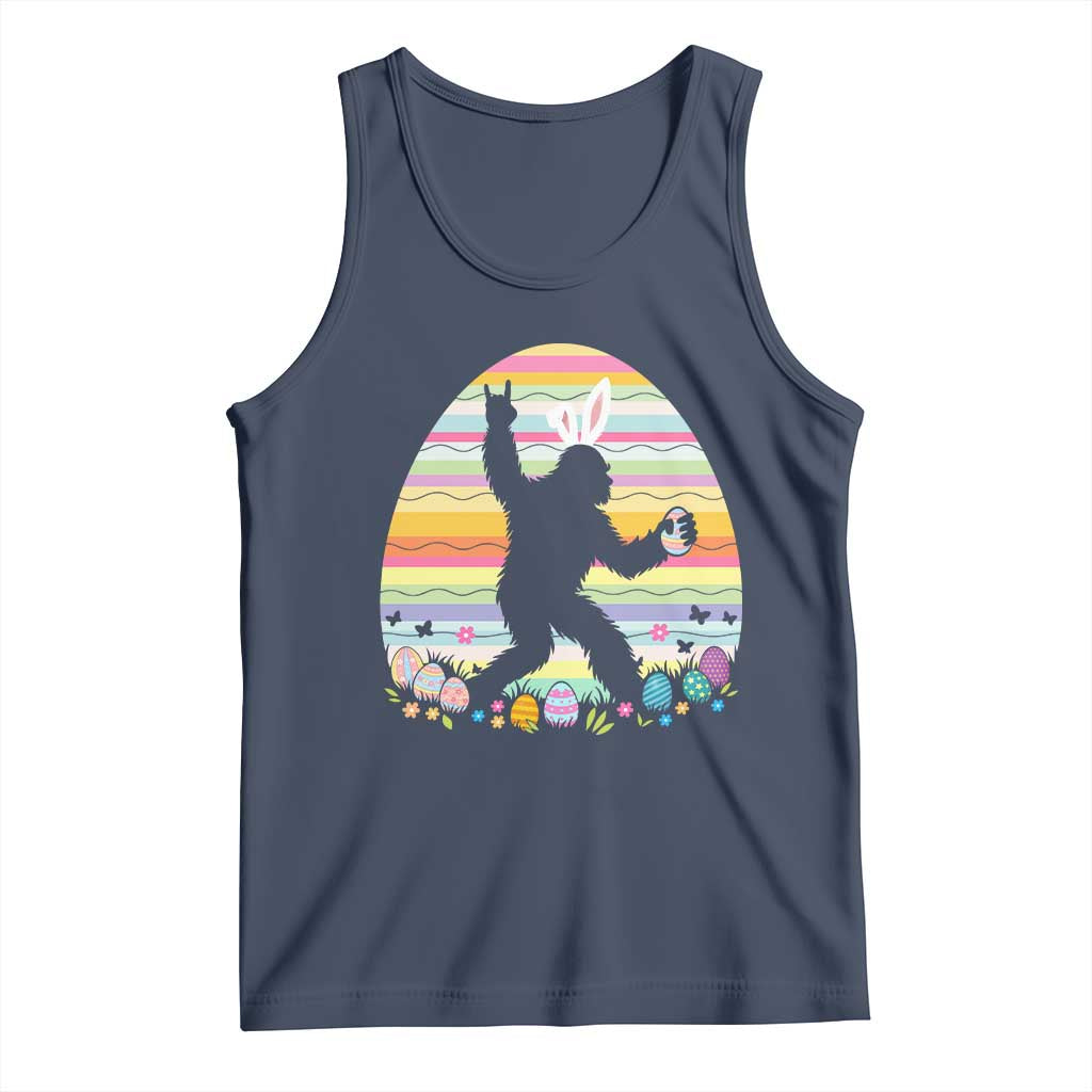 Funny Bigfot Easter Tank Top Sasquatch Rock On Rabbit TS14 Navy Print Your Wear
