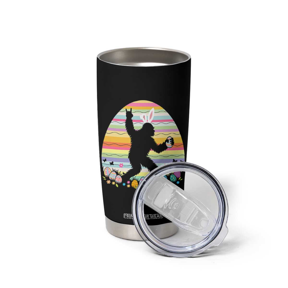 Funny Bigfot Easter Tumbler Cup Sasquatch Rock On Rabbit TS14 Print Your Wear