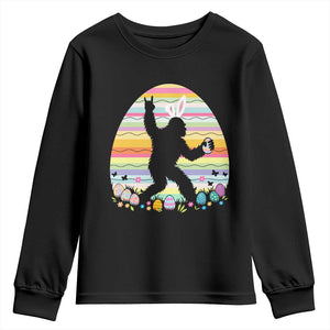 Funny Bigfot Easter Youth Sweatshirt Sasquatch Rock On Rabbit TS14 Black Print Your Wear