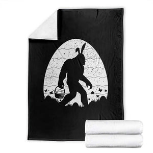 Funny Bigfot Easter Throw Blanket Sasquatch Rabbit Night Stroll Moon Egg TS14 Black Print Your Wear