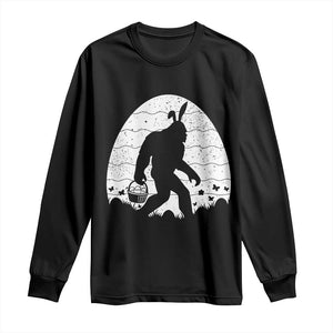Funny Bigfot Easter Long Sleeve Shirt Sasquatch Rabbit Night Stroll Moon Egg TS14 Black Print Your Wear