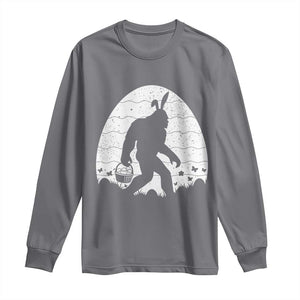 Funny Bigfot Easter Long Sleeve Shirt Sasquatch Rabbit Night Stroll Moon Egg TS14 Charcoal Print Your Wear