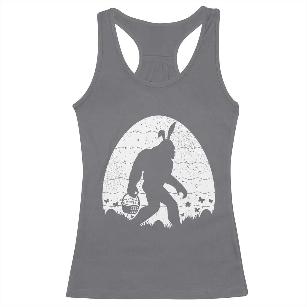 Funny Bigfot Easter Racerback Tank Top Sasquatch Rabbit Night Stroll Moon Egg TS14 Charcoal Print Your Wear