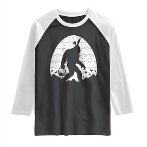 Funny Bigfot Easter Raglan Shirt Sasquatch Rabbit Night Stroll Moon Egg TS14 Black White Print Your Wear