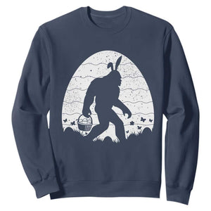 Funny Bigfot Easter Sweatshirt Sasquatch Rabbit Night Stroll Moon Egg TS14 Navy Print Your Wear