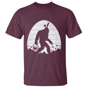 Funny Bigfot Easter T Shirt Sasquatch Rabbit Night Stroll Moon Egg TS14 Maroon Print Your Wear