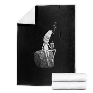 Marcus The Worm Drinking Iced Coffee Meme Throw Blanket TS14 Black Print Your Wear