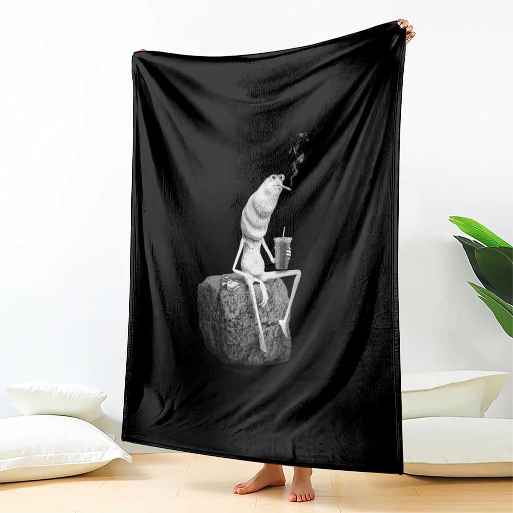 Marcus The Worm Drinking Iced Coffee Meme Throw Blanket TS14 Print Your Wear
