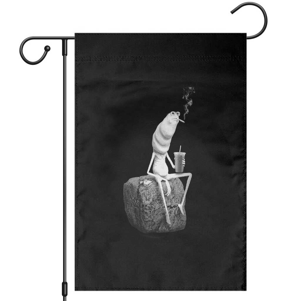 Marcus The Worm Drinking Iced Coffee Meme Garden Flag TS14 Print Your Wear