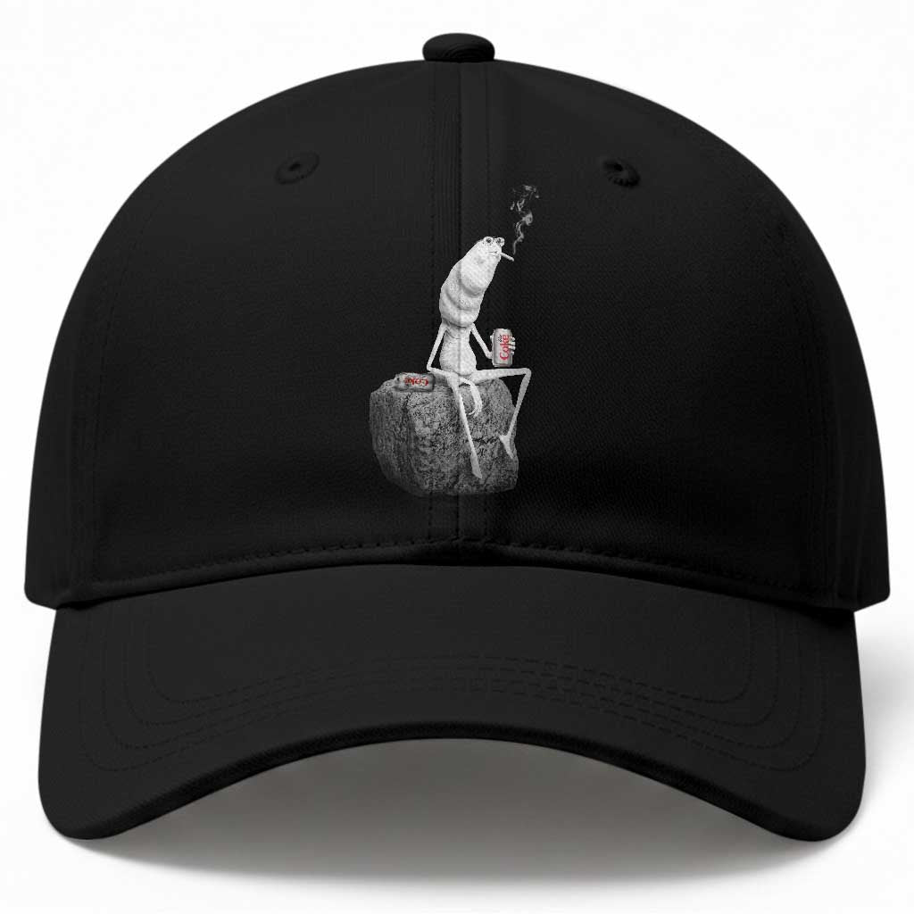Marcus The Worm Drinking Iced Coffee Meme Baseball Cap TS14 Print Your Wear