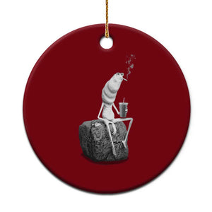 Marcus The Worm Drinking Iced Coffee Meme Ceramic Ornament TS14 1pc Red Print Your Wear