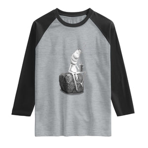 Marcus The Worm Drinking Iced Coffee Meme Raglan Shirt TS14 Heather Gray Black Print Your Wear