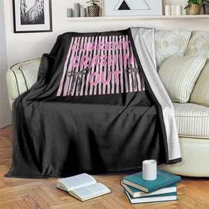 Currently Crashing Out Throw Blanket Coquette Pink Bow Sarcastic Funny Quote TS14 Print Your Wear
