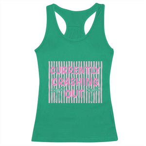 Currently Crashing Out Racerback Tank Top Coquette Pink Bow Sarcastic Funny Quote TS14 Irish Green Print Your Wear