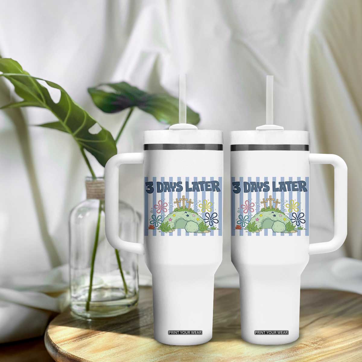3 Days Later Tumbler With Handle Funny Easter Christian Faith Meme TS14 Print Your Wear