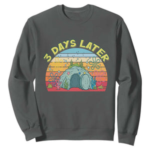 3 Days Later Christian Resurrection Sweatshirt Funny Easter Jesus Meme TS14 Dark Heather Print Your Wear