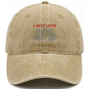 3 Days Later Washed Cotton Baseball Cap Funny Easter Jesus Christian Meme TS14 Print Your Wear