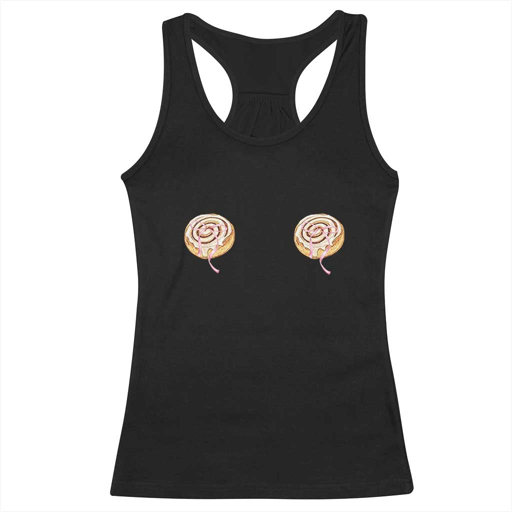 Funny Cinnamon Roll Racerback Tank Top Double Bakery Meme TS14 Black Print Your Wear
