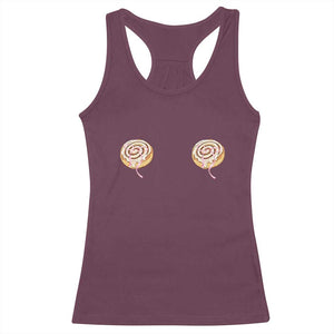 Funny Cinnamon Roll Racerback Tank Top Double Bakery Meme TS14 Maroon Print Your Wear