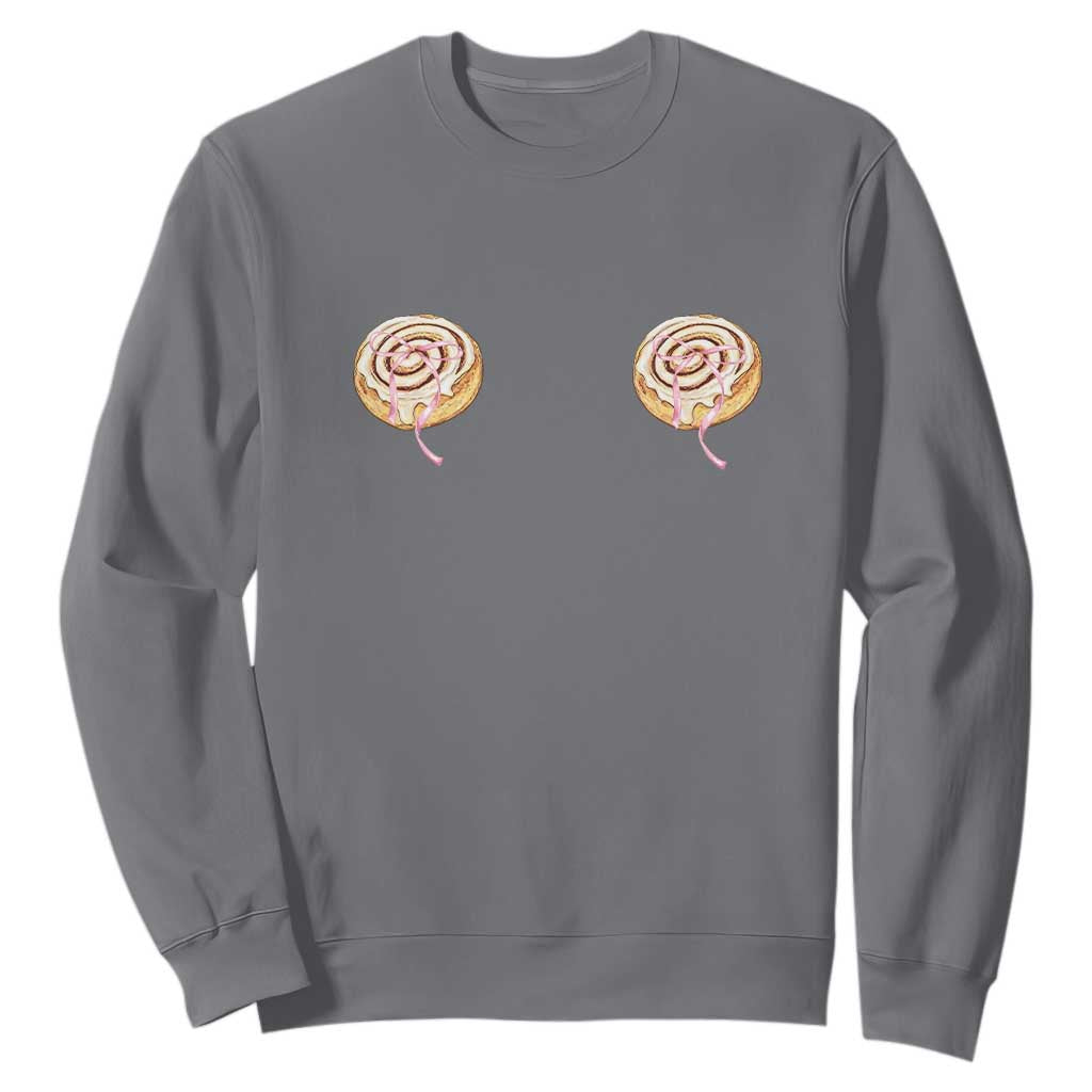 Funny Cinnamon Roll Sweatshirt Double Bakery Meme TS14 Charcoal Print Your Wear