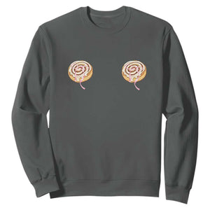 Funny Cinnamon Roll Sweatshirt Double Bakery Meme TS14 Dark Heather Print Your Wear