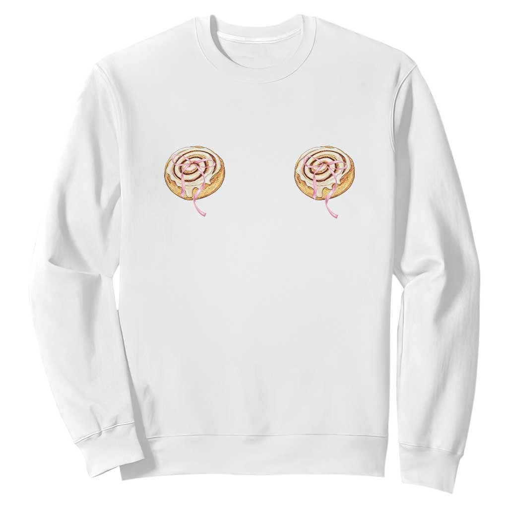 Funny Cinnamon Roll Sweatshirt Double Bakery Meme TS14 White Print Your Wear