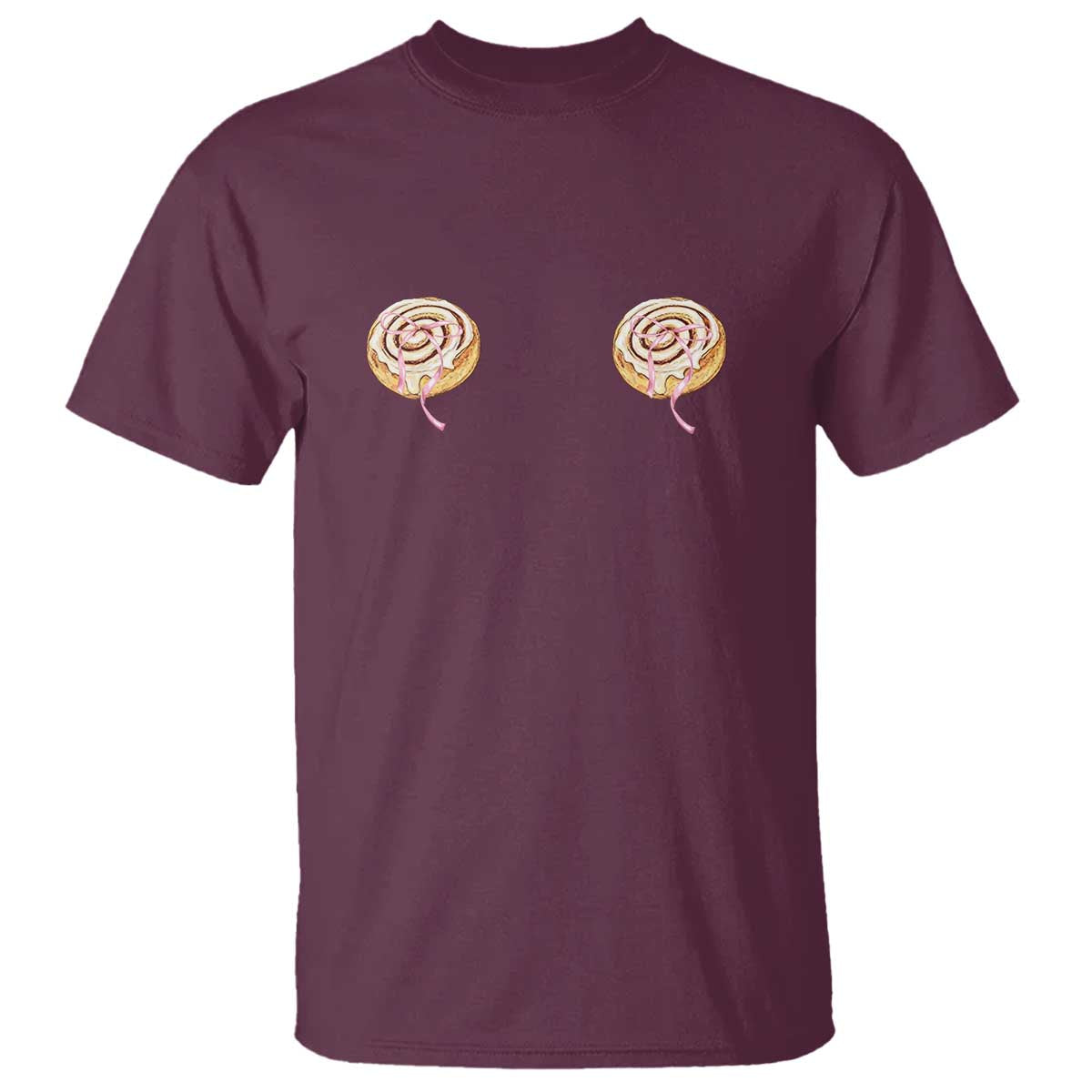Funny Cinnamon Roll T Shirt Double Bakery Meme TS14 Maroon Print Your Wear