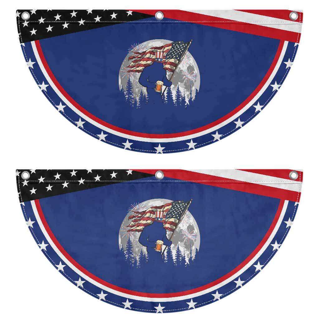 Bigfoot Drinking Beer 4th of July Patriotic Fan Flag Sasquatch Hiking Moon American Flag TS14 2pcs pack Classic Navy Print Your Wear