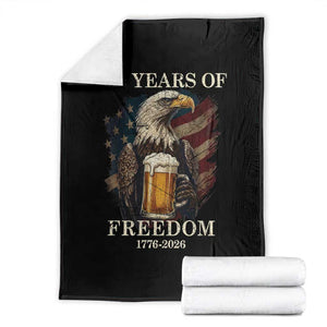 250 Years Of Freedom Throw Blanket Bald Eagle Drinking Beer American Flag TS14 Black Print Your Wear