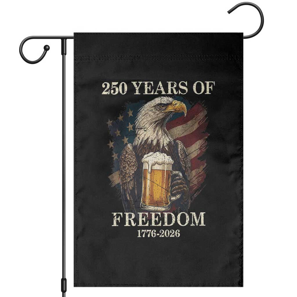 250 Years Of Freedom Garden Flag Bald Eagle Drinking Beer American Flag TS14 Black Print Your Wear