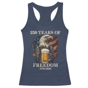 250 Years Of Freedom Racerback Tank Top Bald Eagle Drinking Beer American Flag TS14 Navy Print Your Wear
