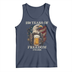 250 Years Of Freedom Tank Top Bald Eagle Drinking Beer American Flag TS14 Navy Print Your Wear