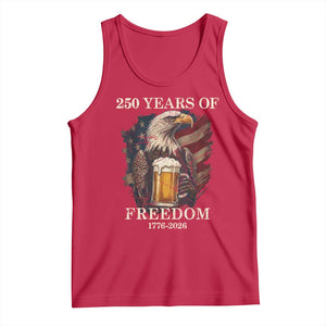 250 Years Of Freedom Tank Top Bald Eagle Drinking Beer American Flag TS14 Red Print Your Wear