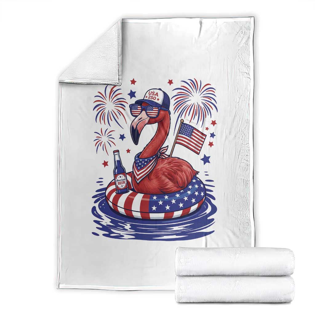 Flamingo 4Th Of July Patriotic USA American Flag Throw Blanket TS14 White Print Your Wear