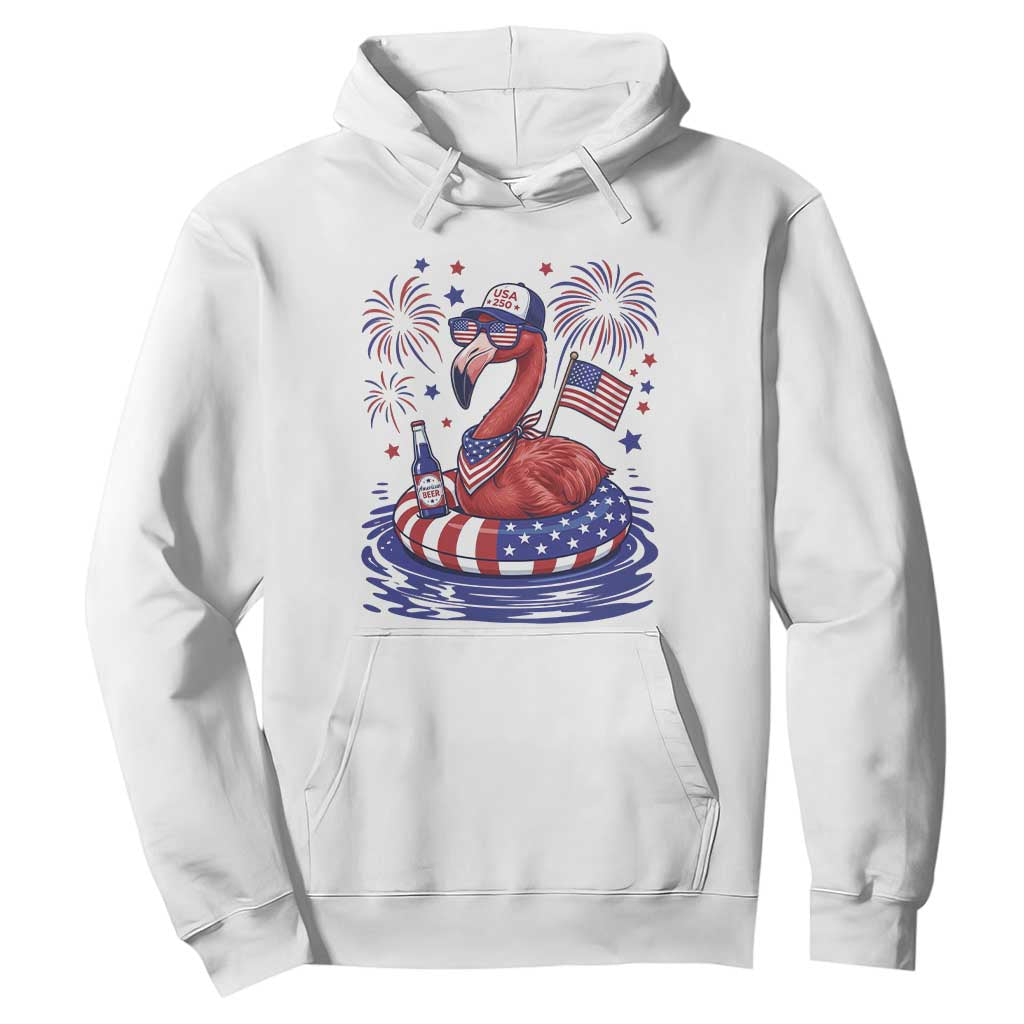Flamingo 4Th Of July Patriotic USA American Flag Hoodie TS14 White Print Your Wear