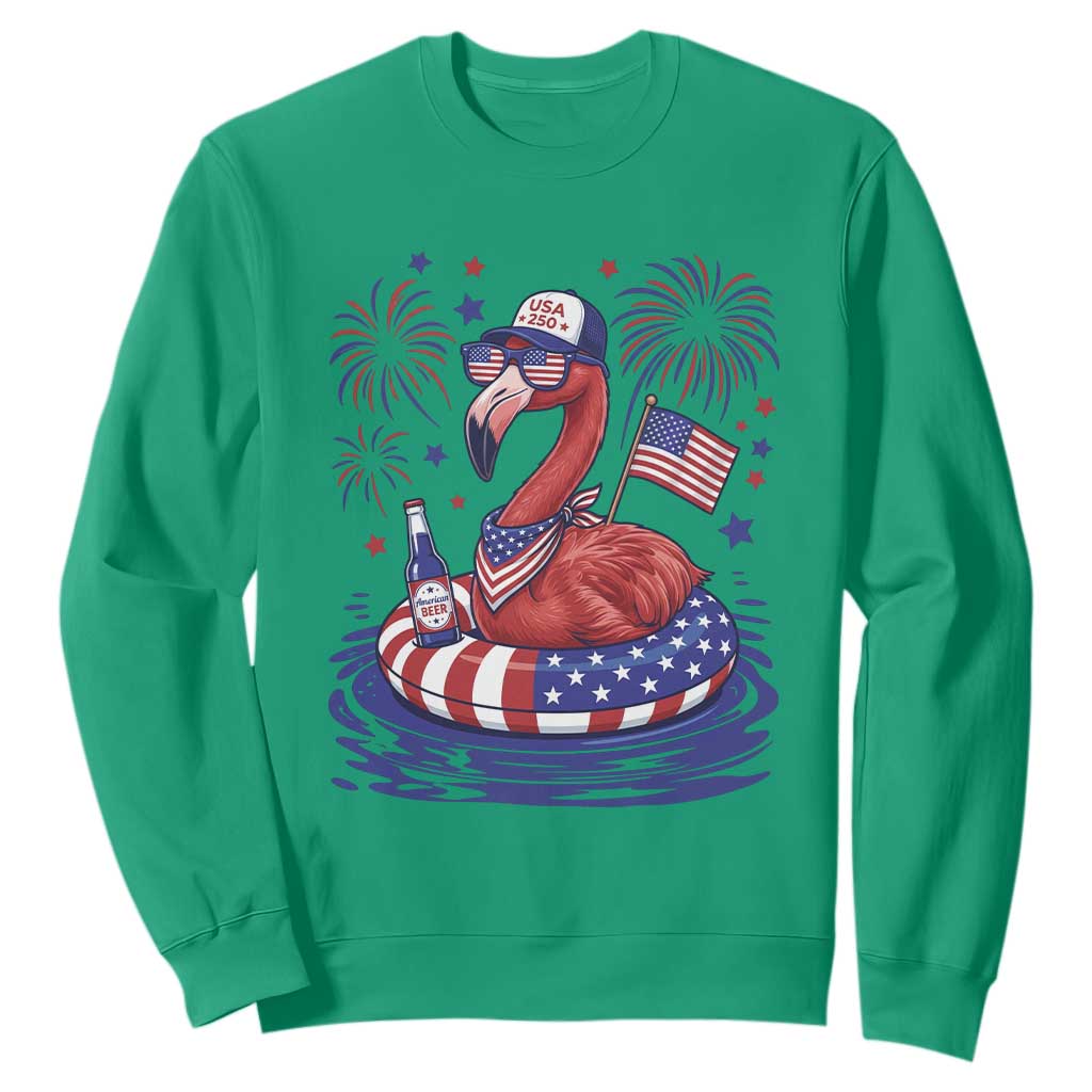 Flamingo 4Th Of July Patriotic USA American Flag Sweatshirt TS14 Irish Green Print Your Wear