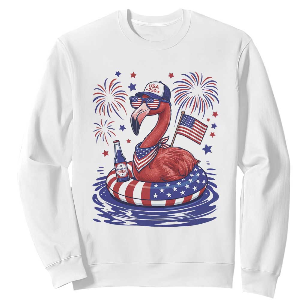 Flamingo 4Th Of July Patriotic USA American Flag Sweatshirt TS14 White Print Your Wear