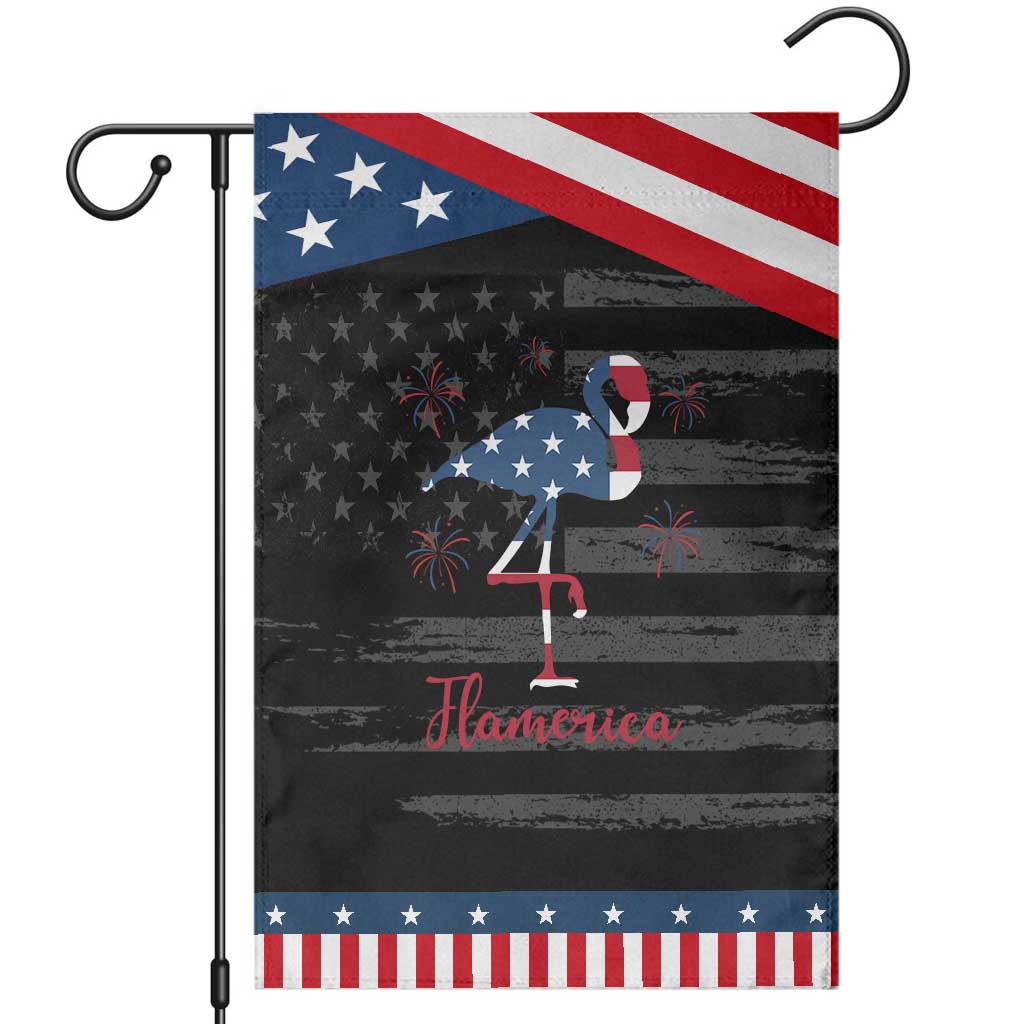 Flamingo 4Th Of July USA Independence Flamerica Patriotic Garden Flag TS14 Distressed Black Blue Print Your Wear