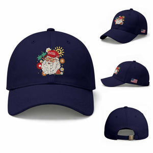 USA 250th Anniversary Santa Christmas In July Baseball Cap TS14 Baseball Cap Universal Fit Dark Blue Print Your Wear