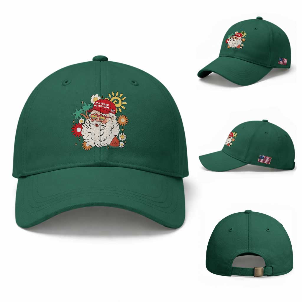 USA 250th Anniversary Santa Christmas In July Baseball Cap TS14 Baseball Cap Universal Fit Irish Green Print Your Wear