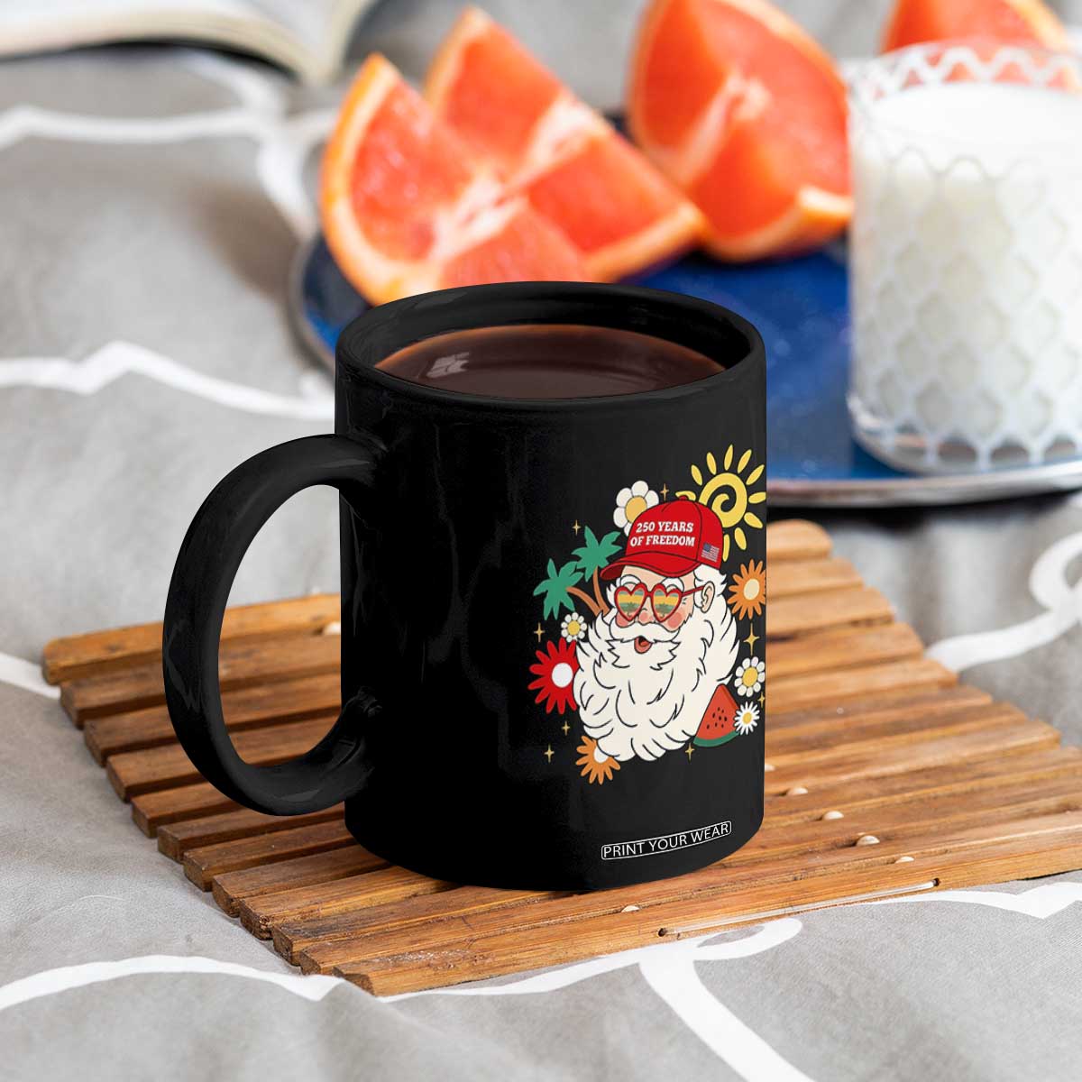 USA 250th Anniversary Santa Christmas In July Coffee Mug TS14 Print Your Wear